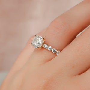 The Adelle Set With A 3 Carat Cushion Lab Diamond
