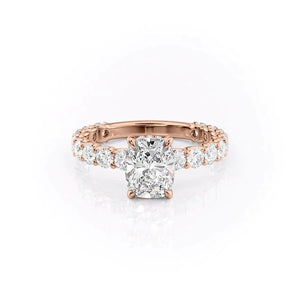 The Adelle Set With A 2.5 Carat Elongated Cushion Lab Diamond