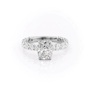 The Adelle Set With A 3 Carat Elongated Cushion Lab Diamond