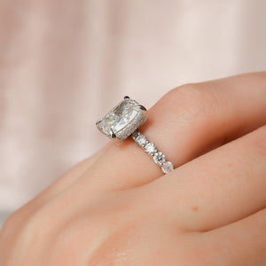 The Adelle Set With A Elongated Cushion Lab Diamond