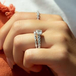The Adelle Set With A Elongated Cushion Lab Diamond