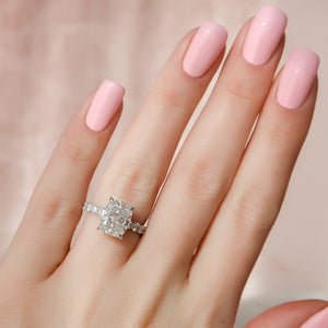 The Adelle Set With A Elongated Cushion Lab Diamond