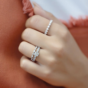 The Adelle Set With A 3 Carat Elongated Cushion Lab Diamond