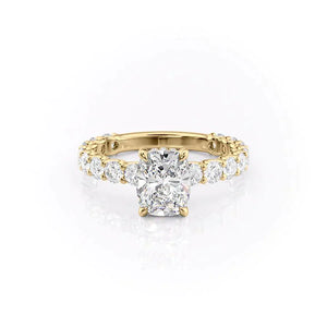 The Adelle Set With A 3 Carat Elongated Cushion Lab Diamond