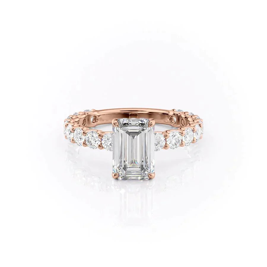 The Adelle Set With A 1 Carat Emerald Lab Diamond