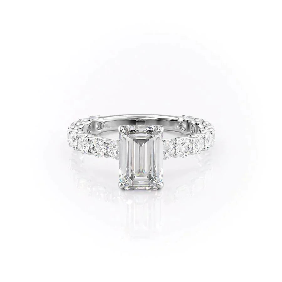 The Adelle Set With A 3 Carat Emerald Lab Diamond