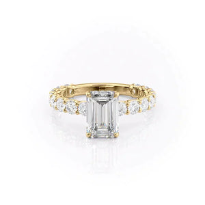 The Adelle Set With A 1 Carat Emerald Lab Diamond