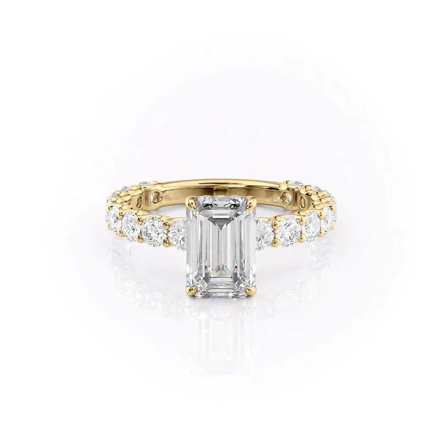 The Adelle Set With A 2.5 Carat Emerald Lab Diamond