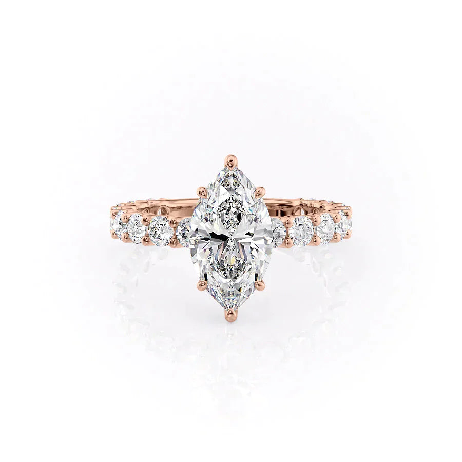 The Adelle Set With A 1 Carat Marquise Lab Diamond