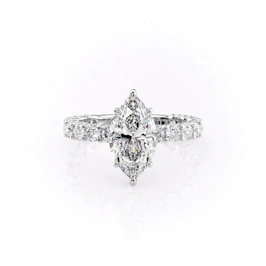 The Adelle Set With A 3 Carat Marquise Lab Diamond