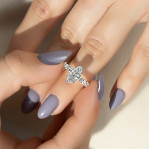 The Adelle Set With A 3 Carat Marquise Lab Diamond