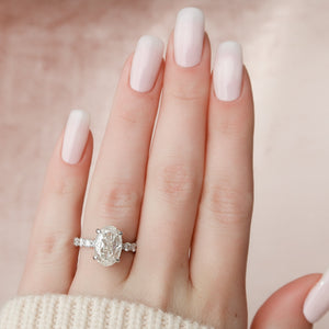 The Adelle Set With A 3 Carat Oval Lab Diamond