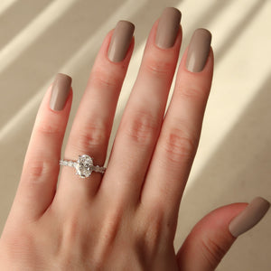 The Adelle Set With A 3 Carat Oval Lab Diamond