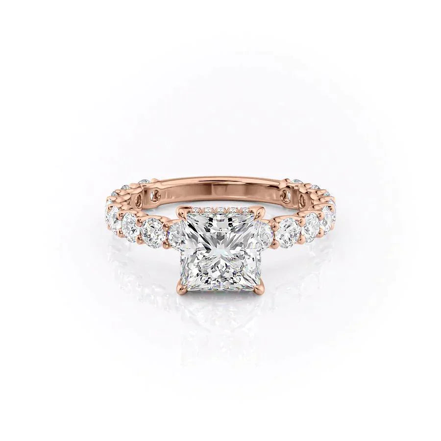 The Adelle Set With A 2.5 Carat Princess Lab Diamond