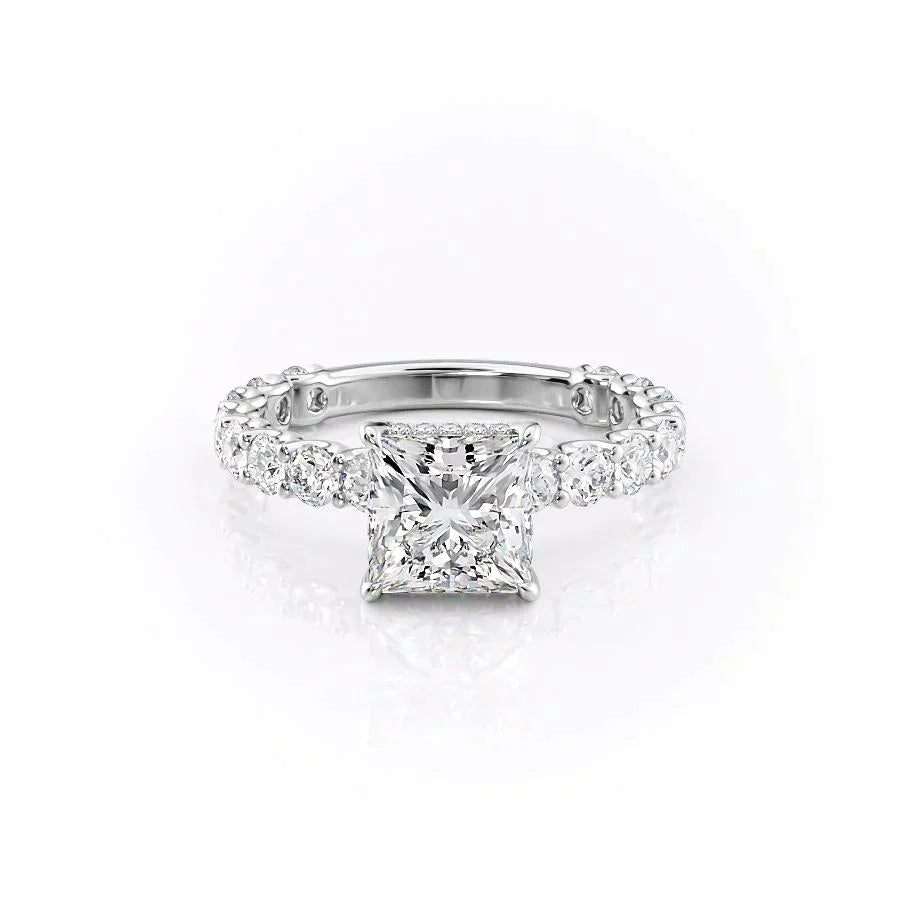 The Adelle Set With A 2.5 Carat Princess Lab Diamond