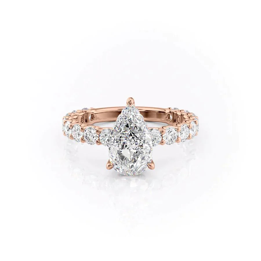 The Adelle Set With A 1.5 Carat Pear Lab Diamond