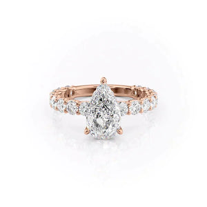 The Adelle Set With A 2.5 Carat Pear Lab Diamond