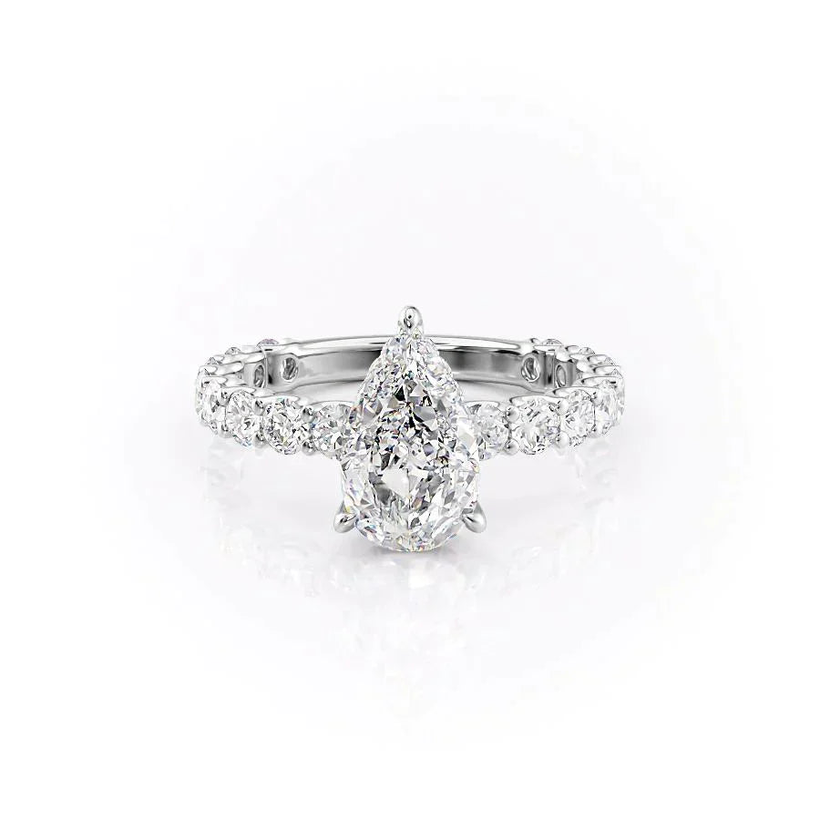 The Adelle Set With A 2 Carat Pear Lab Diamond