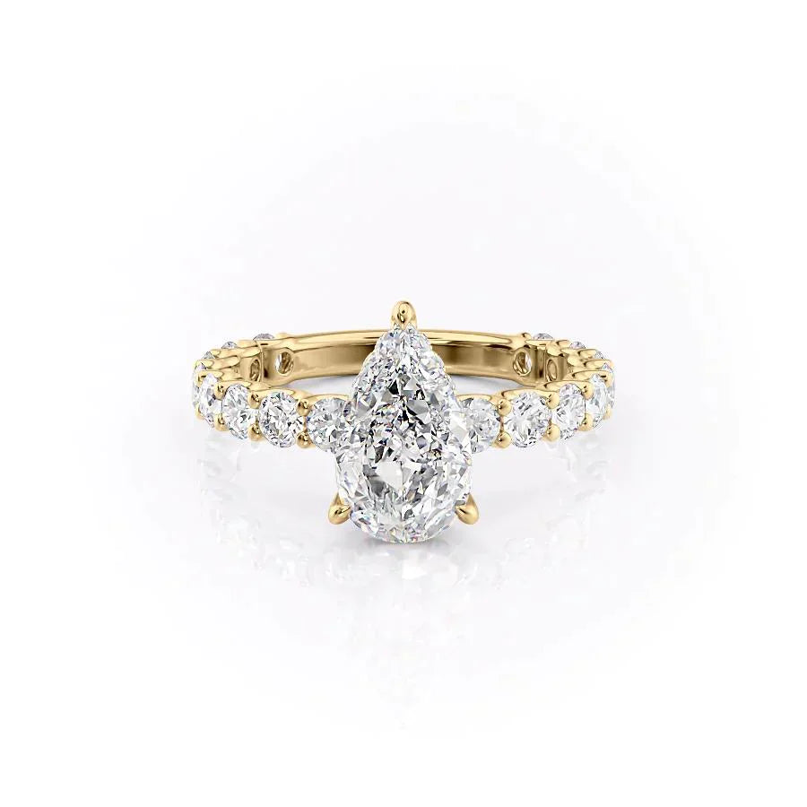 The Adelle Set With A 3 Carat Pear Lab Diamond