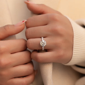 The Adelle Set With A 3 Carat Round Lab Diamond