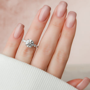 The Adelle Set With A 3 Carat Round Lab Diamond