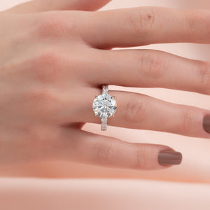 The Adelle Set With A 3 Carat Round Lab Diamond