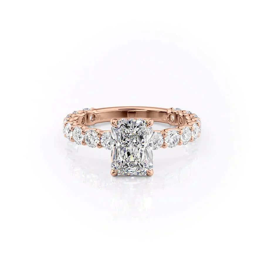 The Adelle Set With A 1 Carat Radiant Lab Diamond