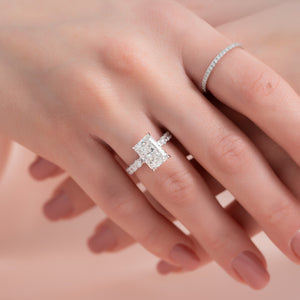 The Adelle Set With A 3 Carat Radiant Lab Diamond