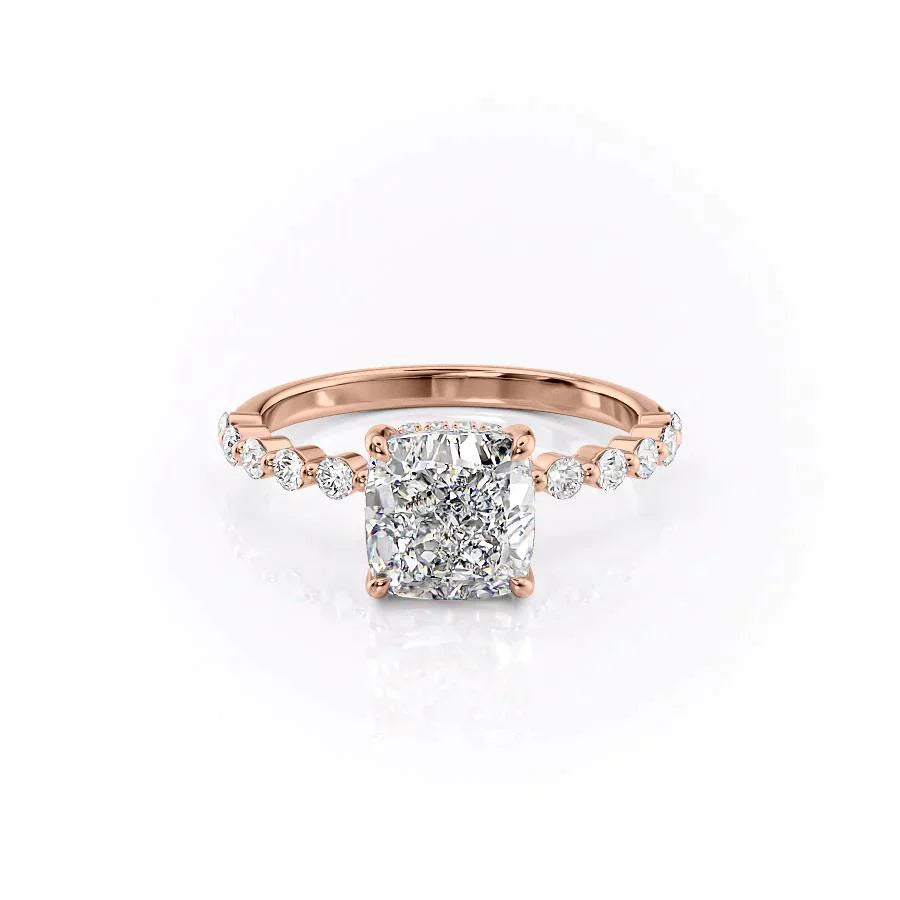 The Khloe Set With A 2 Carat Cushion Moissanite