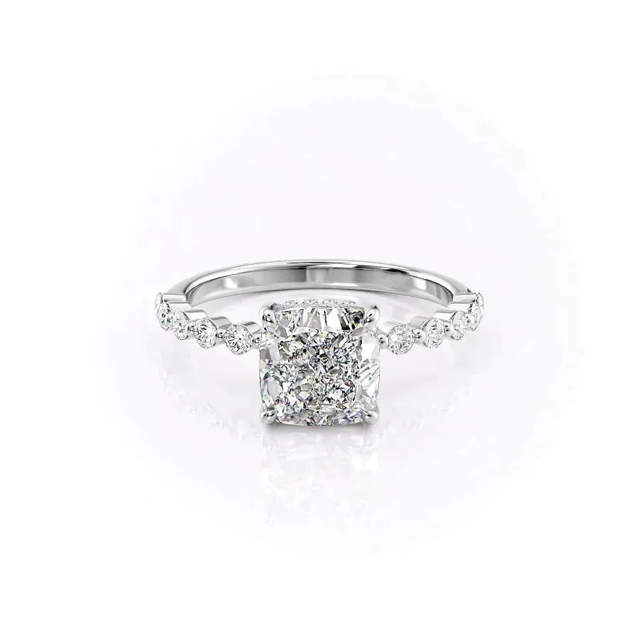 The Khloe Set With A 5 Carat Cushion Moissanite