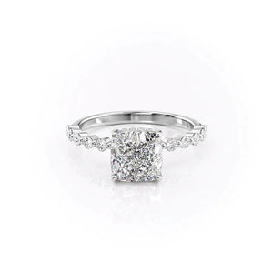 The Khloe Set With A 2 Carat Cushion Moissanite