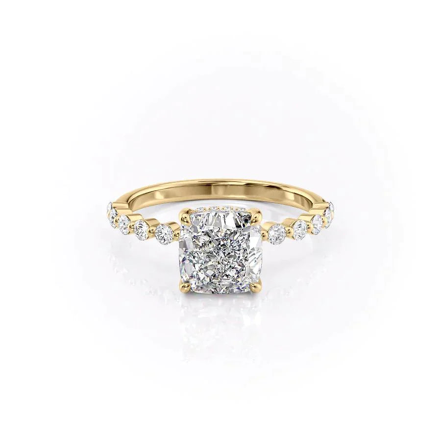 The Khloe Set With A 5 Carat Cushion Moissanite