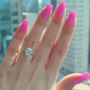 The Khloe Set With A 1.5 Carat Elongated Cushion Lab Diamond