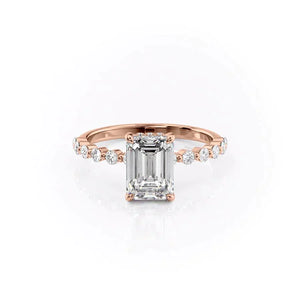 The Khloe Set With A 3 Carat Emerald Moissanite