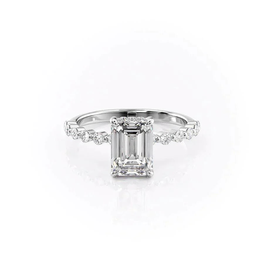 The Khloe Set With A 1 Carat Emerald Moissanite