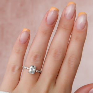 The Khloe Set With A 3 Carat Emerald Moissanite