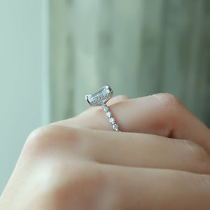 The Khloe Set With A 3 Carat Emerald Moissanite