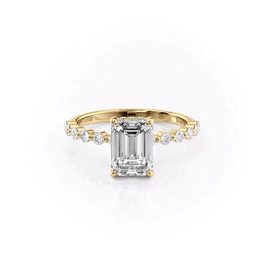 The Khloe Set With A 1 Carat Emerald Moissanite