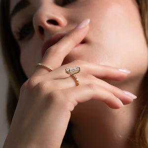 The Khloe Set With A 5 Carat Emerald Moissanite