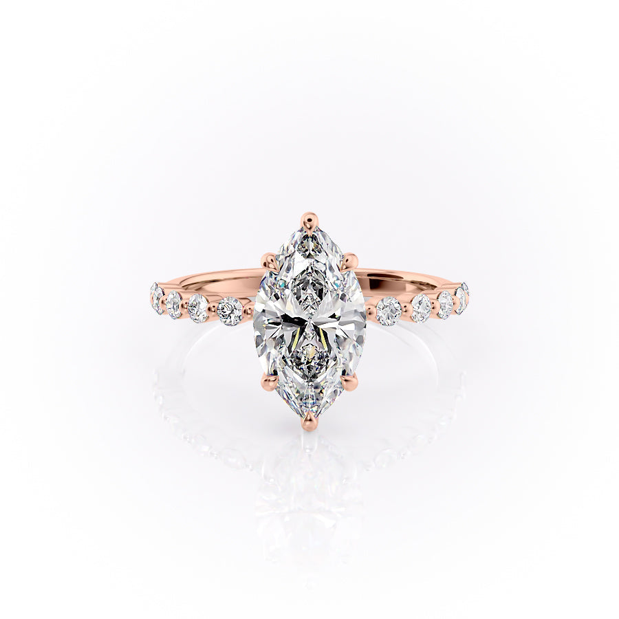 The Khloe Set With A 3 Carat Marquise Moissanite
