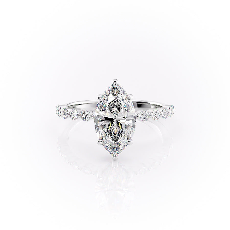 The Khloe Set With A 1.5 Carat Marquise Lab Diamond