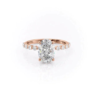 The Khloe Set With A 4 Carat Oval Moissanite