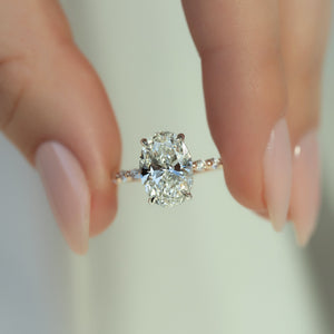 The Khloe Set With A 1.5 Carat Oval Lab Diamond