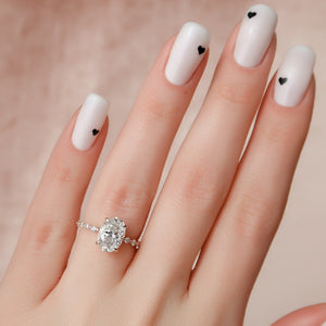 The Khloe Set With A 1.5 Carat Oval Lab Diamond