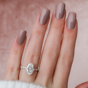 The Khloe Set With A 1 Carat Oval Moissanite