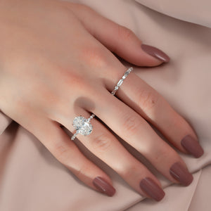 The Khloe Set With A 1 Carat Oval Moissanite