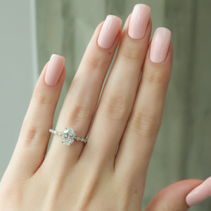 The Khloe Set With A 1 Carat Oval Moissanite