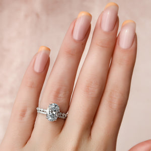 The Khloe Set With A 1 Carat Oval Moissanite