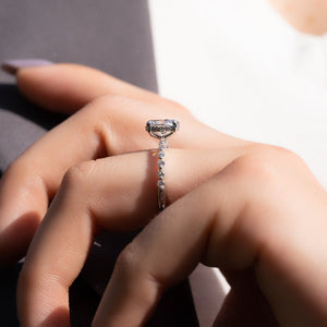 The Khloe Set With A 1 Carat Oval Moissanite