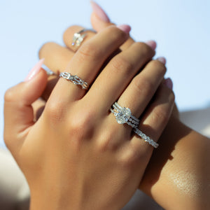 The Khloe Set With A 1 Carat Oval Moissanite